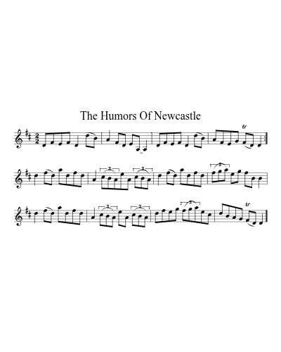 The Humors of Newcastle (Version 2) sheet music preview