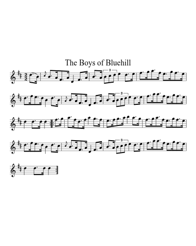 The Boys Of Bluehill (Version 4) sheet music preview