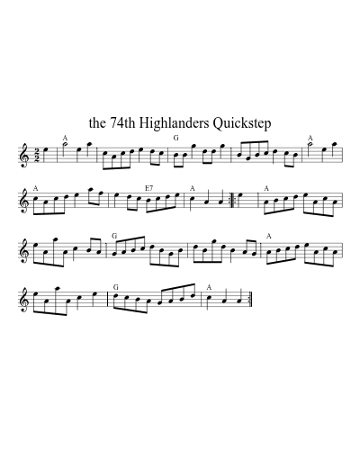 the 74th Highlanders Quickstep sheet music preview