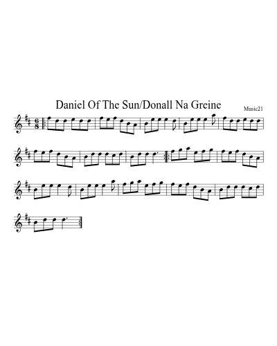 Daniel Of The Sun/Donall Na Greine