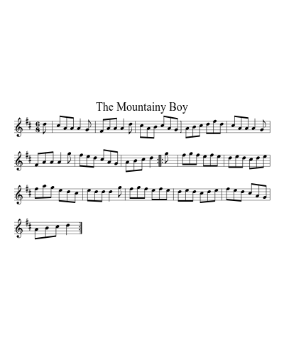 The Mountainy Boy sheet music preview