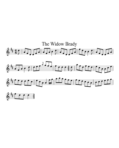 The widow Brady (Version 4) sheet music preview