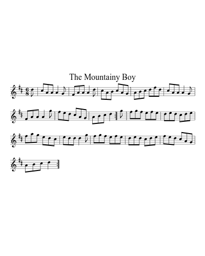 The Mountainy Boy (Version 2) sheet music preview