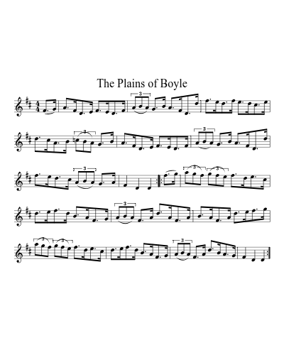 The plains of Boyle (Version 2) sheet music preview