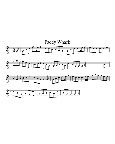 Paddy Whack (Version 4) sheet music preview
