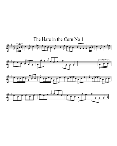 The Hare in the Corn No 1 sheet music preview