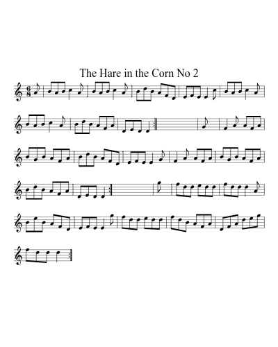 The Hare in the Corn No 2 sheet music preview