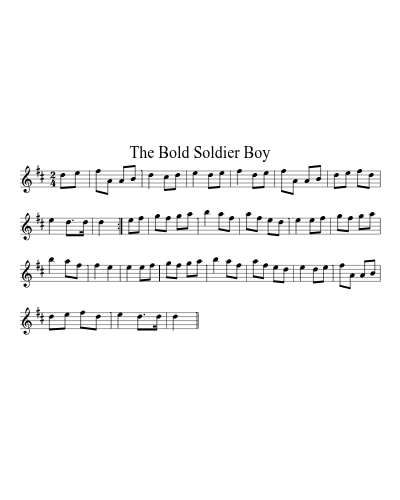 The Bold Soldier Boy sheet music preview