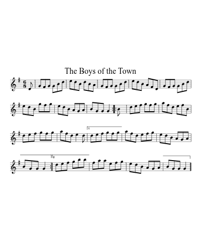 The boys of the town (Version 2) sheet music preview
