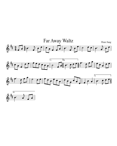 Far Away Waltz sheet music preview