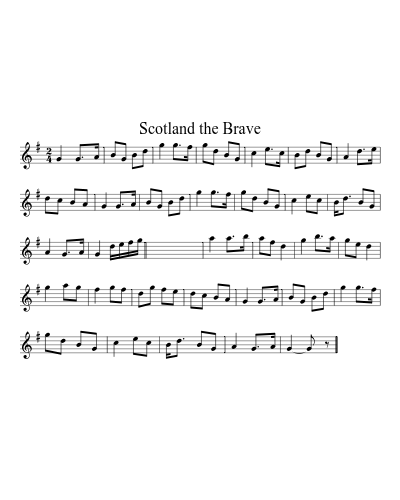 Scotland The Brave (Version 3) sheet music preview