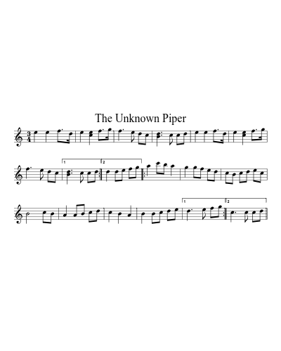 The Unknown Piper sheet music preview