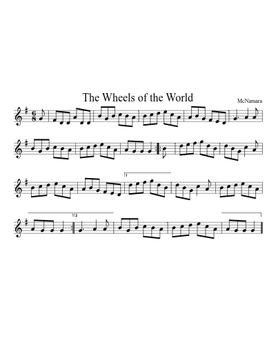 The Wheels Of The World (Version 2) sheet music preview