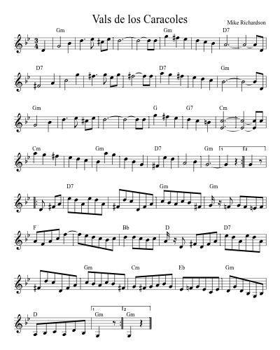 Vals de los Caracoles sheet music preview