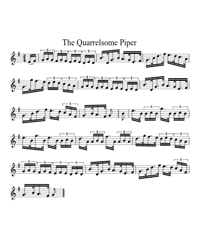 The Quarrelsome Piper (Version 3) sheet music preview