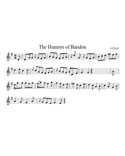 The Humors of Bandon sheet music preview