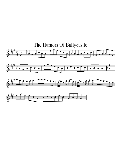 The Humors Of Ballycastle sheet music preview