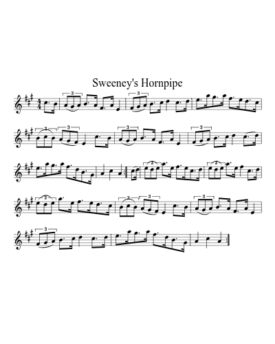 Sweeney's Hornpipe sheet music preview