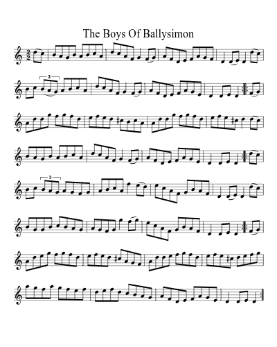 The Boys of Ballysimon (Version 3) sheet music preview