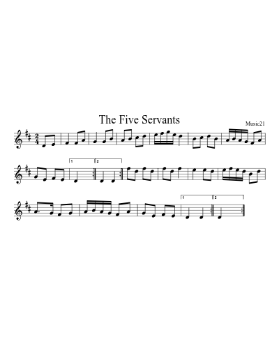 The Five Servants sheet music preview