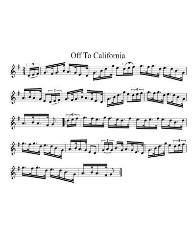 Off to California (Version 6) sheet music preview