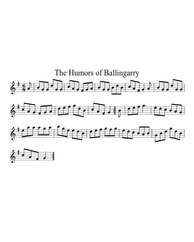 The Humors of Ballingarry sheet music preview