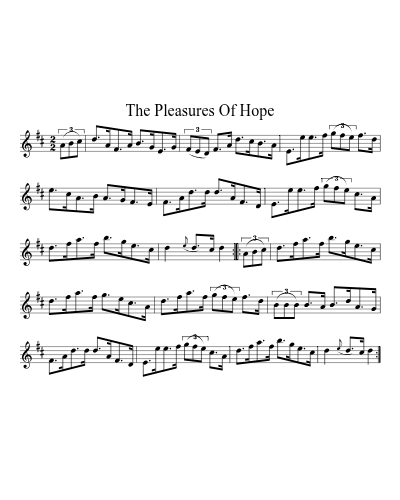 The pleasures of Hope (Version 3) sheet music preview