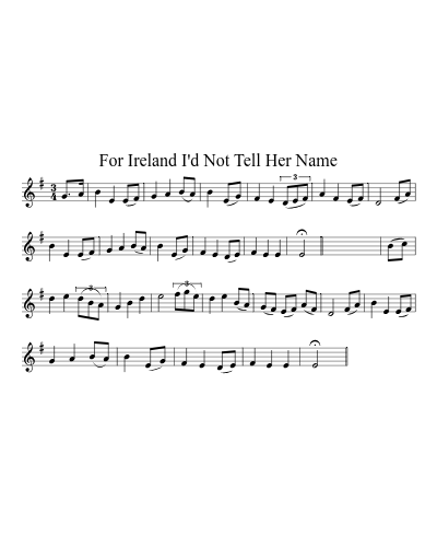 For Ireland I'd Not Tell Her Name