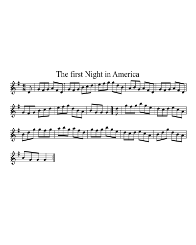The First Night In America (Version 2) sheet music preview