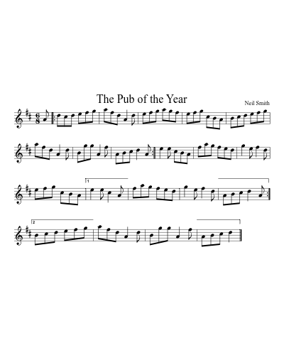 The Pub of the Year sheet music preview