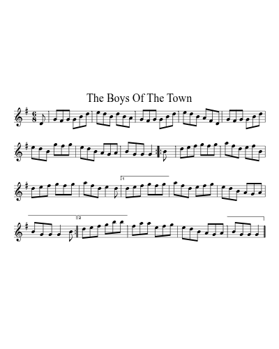 The boys of the town (Version 4) sheet music preview