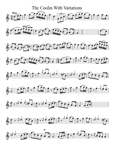 The Coolin With Variations sheet music preview