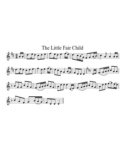 The Little Fair Child (Version 2) sheet music preview