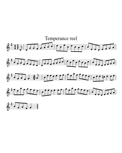 Temperance Reel (Version 3) sheet music preview