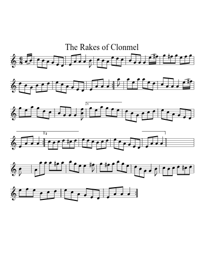 The rakes of Clonmel (Version 3) sheet music preview