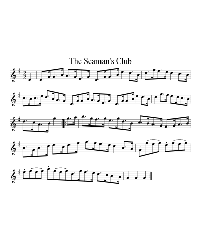 The Seaman's Club sheet music preview