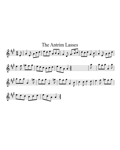 The Antrim Lasses (Version 2) sheet music preview