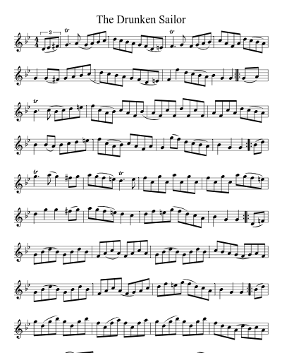 The Drunken Sailor (Version 2) sheet music preview