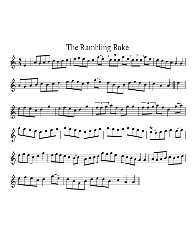 The Rambling Rake (Version 3) sheet music preview