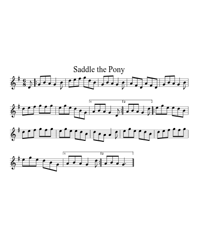 Saddle the Pony (Version 7) sheet music preview
