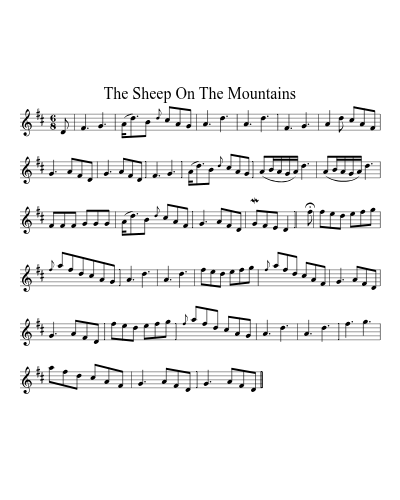 The Sheep on the Mountains (Version 2) sheet music preview