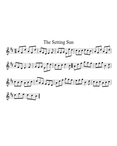 The Setting Sun sheet music preview