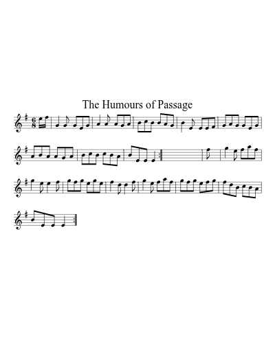 The Humours of Passage sheet music preview