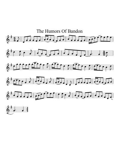 The Humors of Bandon (Version 2) sheet music preview
