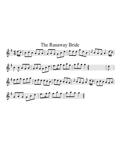 The Runaway Bride (Version 2) sheet music preview