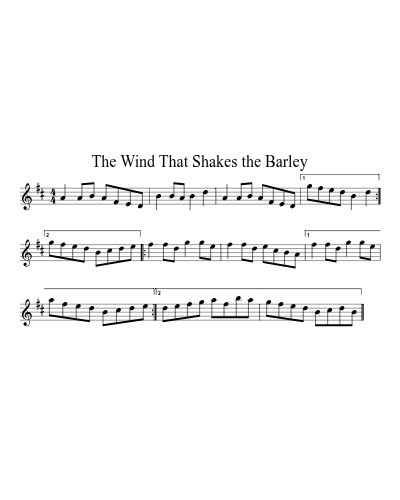 The Wind that Shakes the Barley (Version 3) sheet music preview