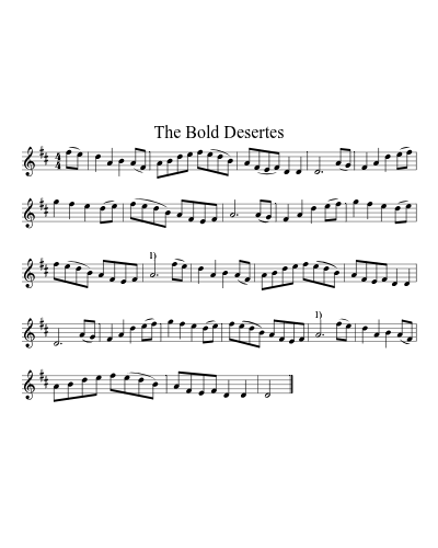 The Bold Desertes sheet music preview