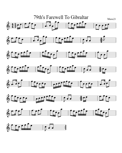 79th's Farewell To Gibraltar