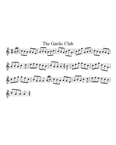 The Gaelic Club (Version 4) sheet music preview
