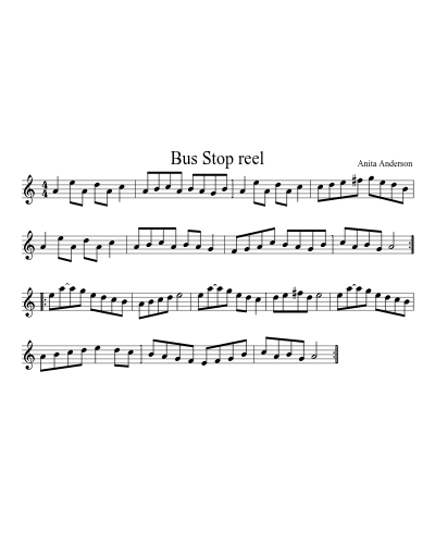 Bus Stop Reel (Version 3) sheet music preview
